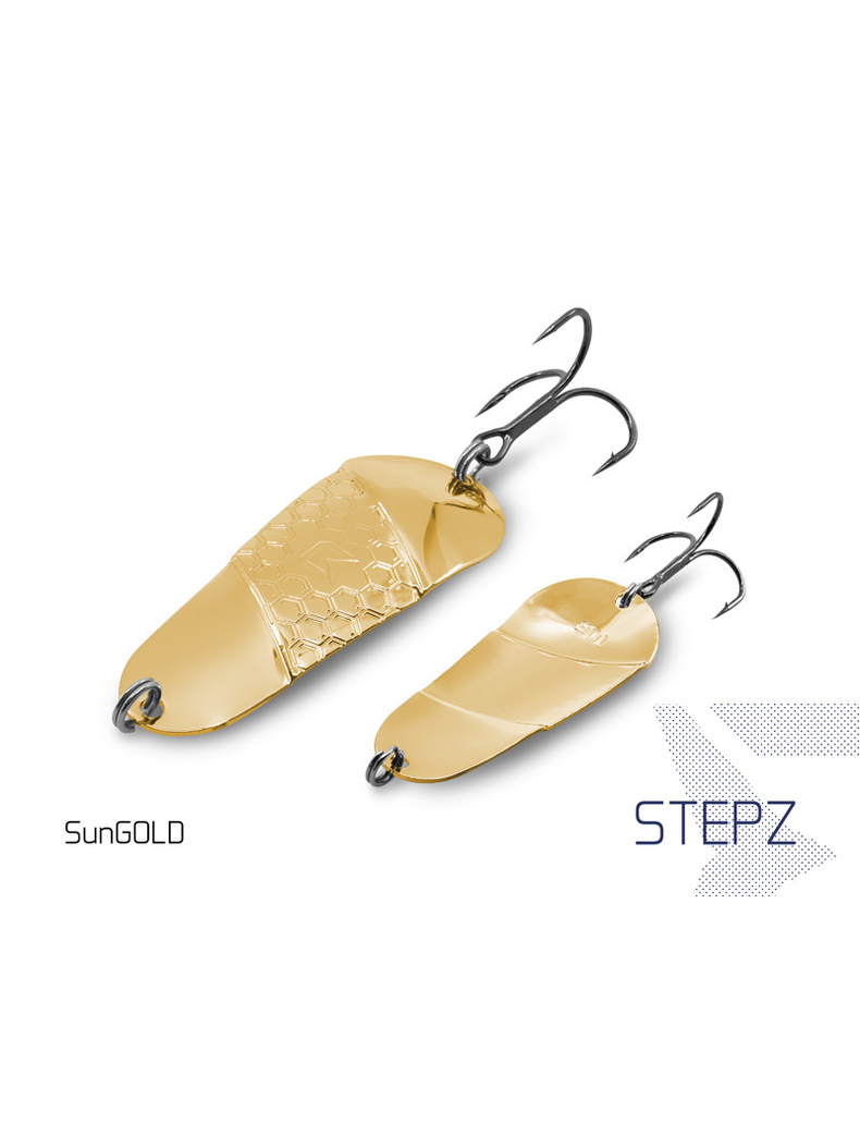 Блесна колеблющаяся DELPHIN STEPZ StripSCALE Hook №2 / 7cm / 10g - SUN GOLD