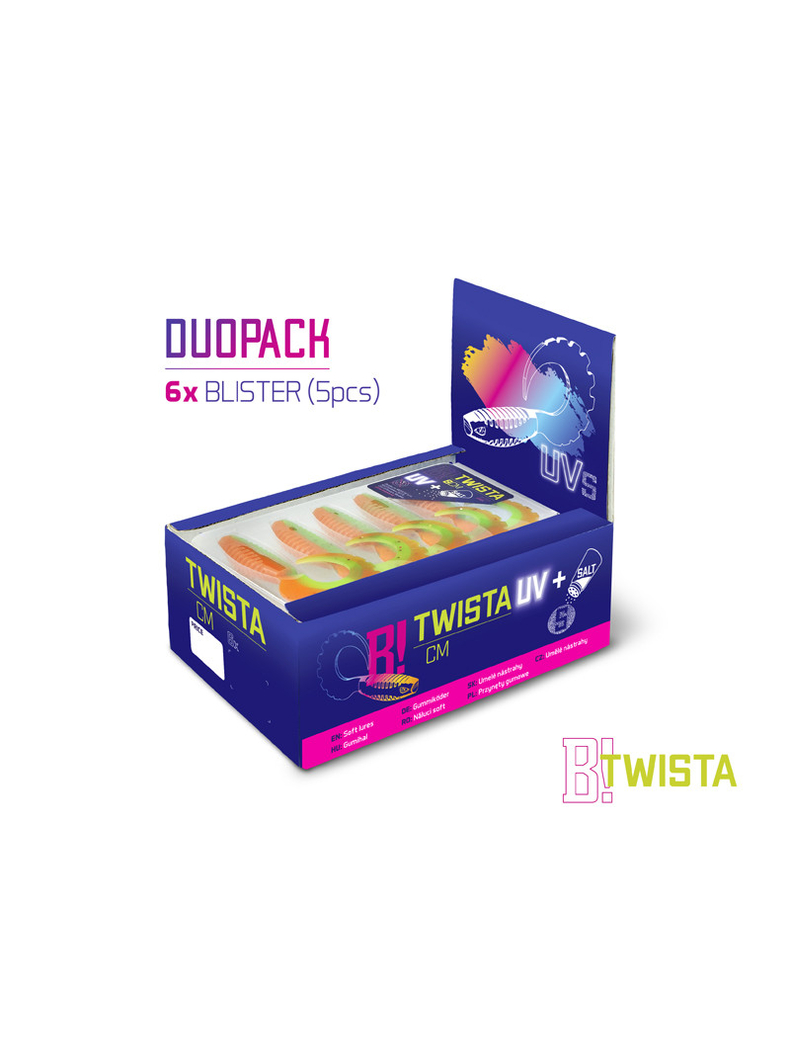 Твистер DELPHIN TWISTA UVs / 8cm / BERRY - 5шт., изображение 3