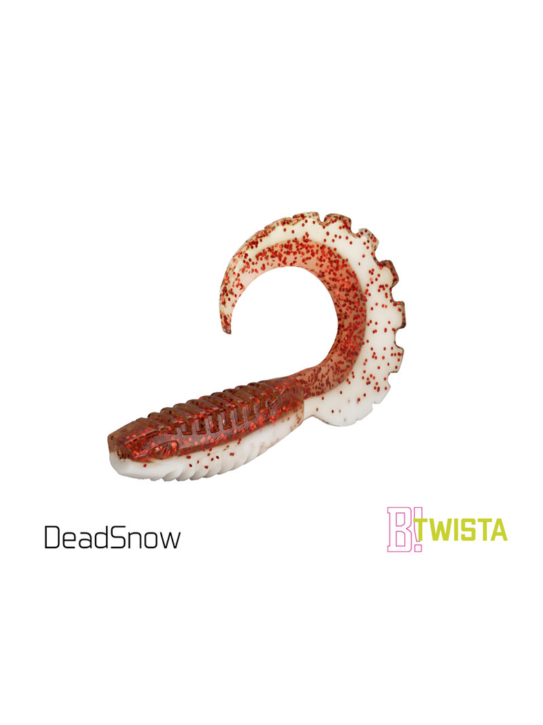 Твистер DELPHIN TWISTA UVs / 10cm / DEAD SNOW - 5шт.