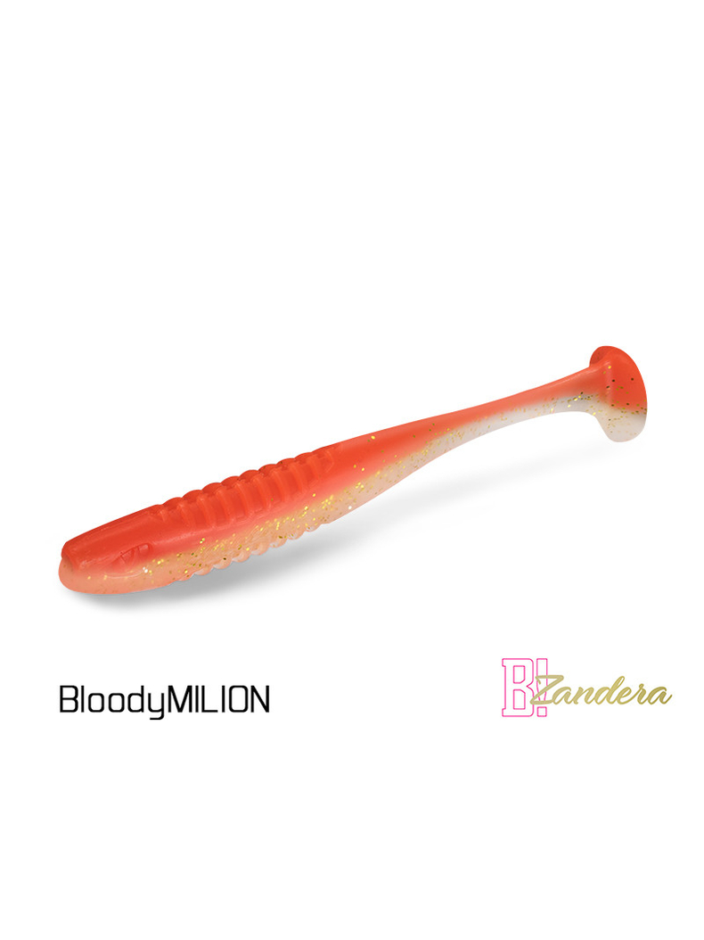 Виброхвост плавающий DELPHIN ZANDERA FlexiFLOAT UVs / 12cm / BLOODY MILION - 5шт.