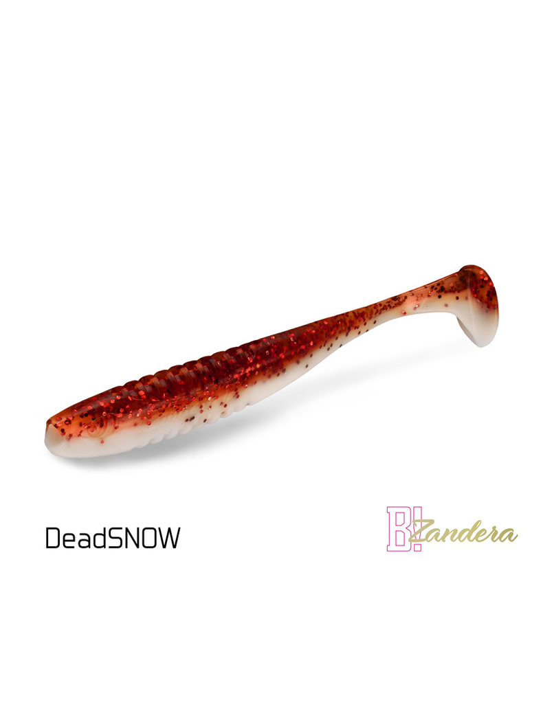 Виброхвост плавающий DELPHIN ZANDERA FlexiFLOAT UVs / 12cm / DEAD SNOW - 5шт.