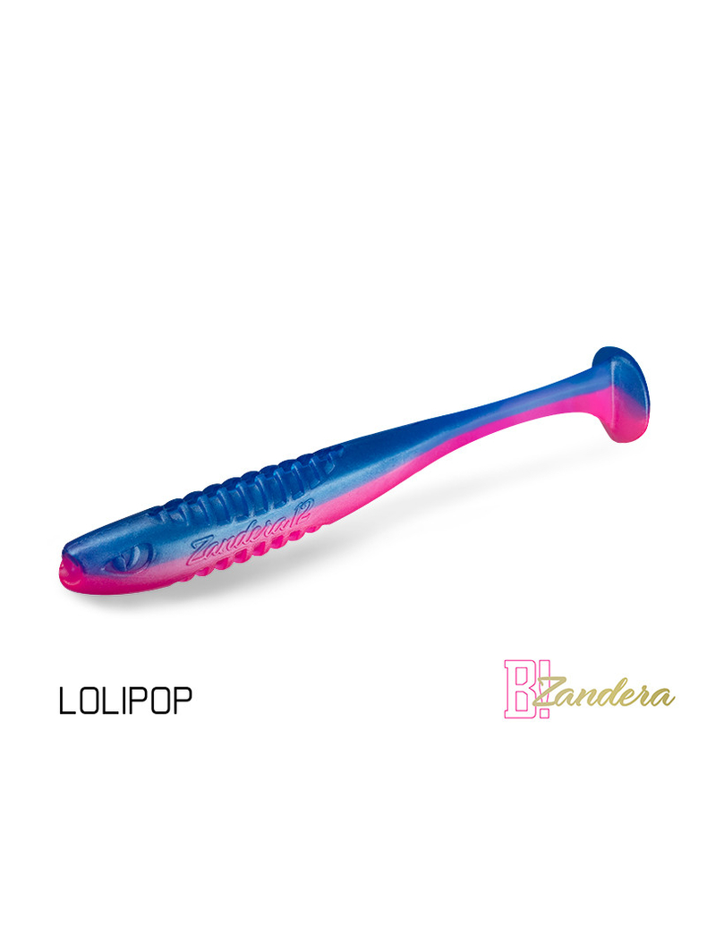 Виброхвост плавающий DELPHIN ZANDERA FlexiFLOAT UVs / 12cm / LOLIPOP - 5шт.