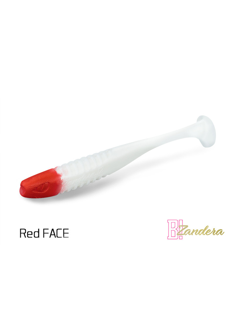 Виброхвост плавающий DELPHIN ZANDERA FlexiFLOAT UVs / 12cm / REDFACE - 5шт.