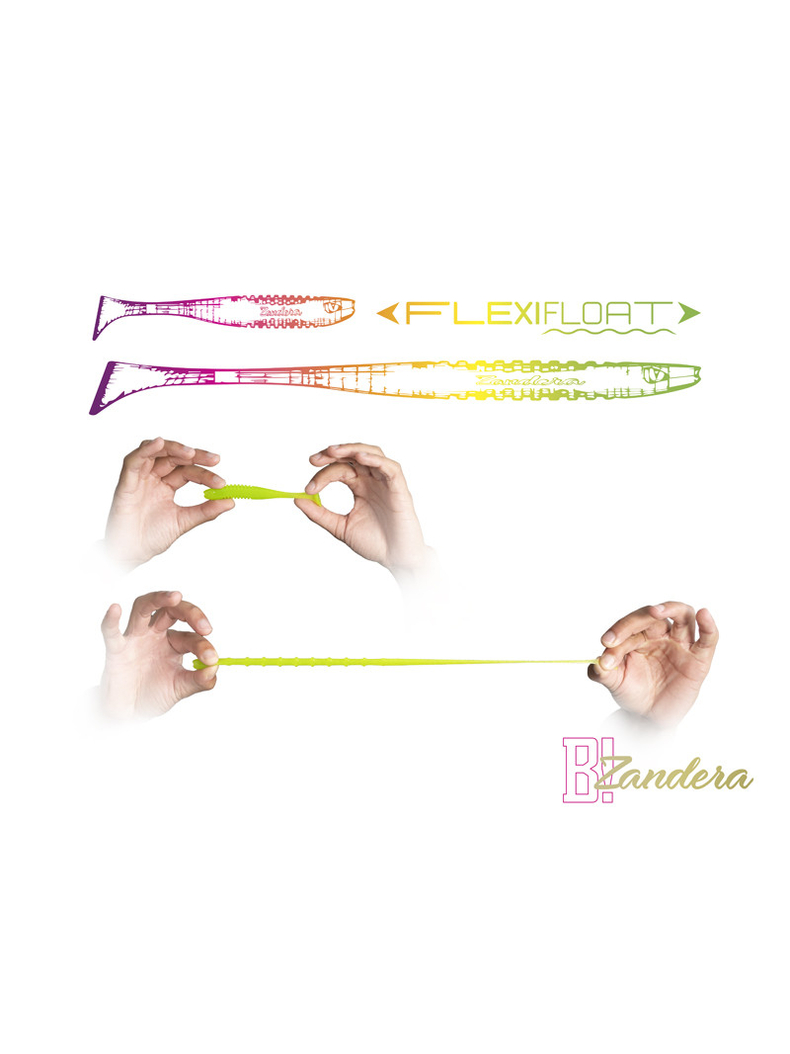 Виброхвост плавающий DELPHIN ZANDERA FlexiFLOAT UVs / 12cm / TUNA - 5шт., изображение 3