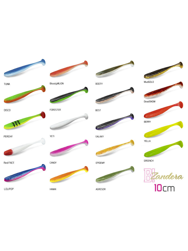 Виброхвост плавающий DELPHIN ZANDERA UVs / 10cm / HAWAI - 5шт., изображение 2