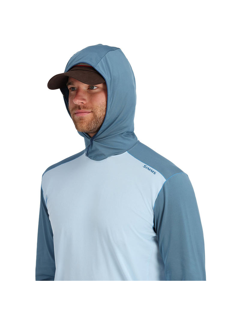 Термофутболка с капюшоном SIMMS Bugstopper Solarflex Hoody Sky/Neptune, Размер: L, изображение 2