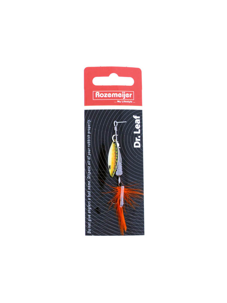 Блесна вращающаяся ROZEMEIJER DR. LEAF - №3 / 8g - Hot Pike