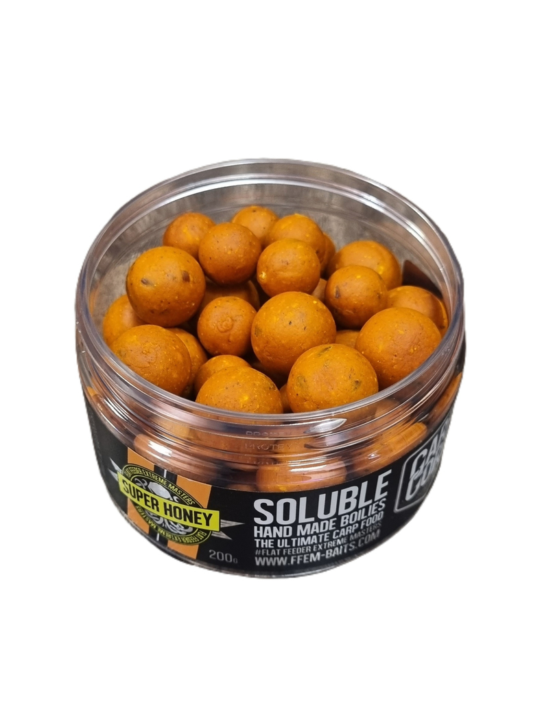 Насадочные пылящие бойлы FFEM Super Soluble Boilies Super Honey (Мед) 16/20mm, изображение 2 Насадочные пылящие бойлы FFEM Super Soluble Boilies Super Honey (Мед) 16/20mm, изображение 2