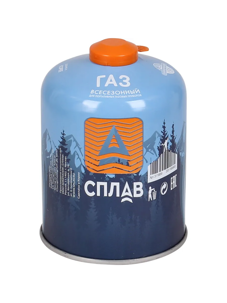 Баллон газовый СПЛАВ резьбовой 450 г