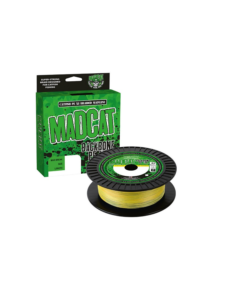 Леска плетеная MADCAT® BACKBONE PE X8 Braided Main Line - 300m - 47.7kg - 0.45mm - CHARTREUSE