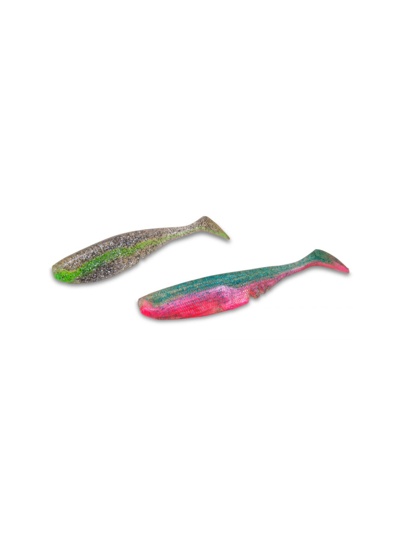 Виброхвост IRON CLAW Moby Softbaits RACKER SHAD UV Non Toxic / 17cm / Blue Glitter Orange, изображение 3
