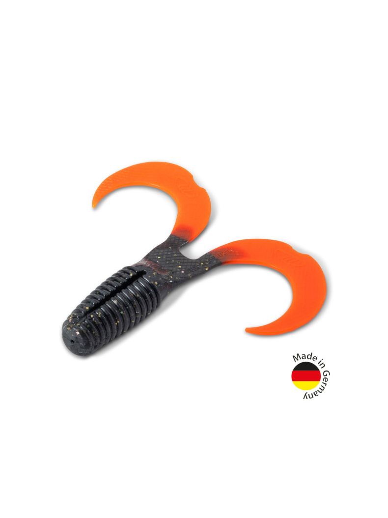 Твистер IRON CLAW Moby Softbaits CURLY ONE Non Toxic / 12cm / German Flagg