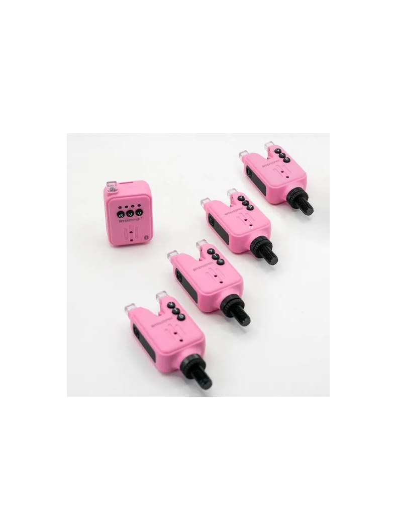 Набор электронных сигнализаторов поклевки RIPPTON BITEKEEPER Pro Smart Bite Alarm Set с приложением для смартфона (розовый), Набор : 4 + 1