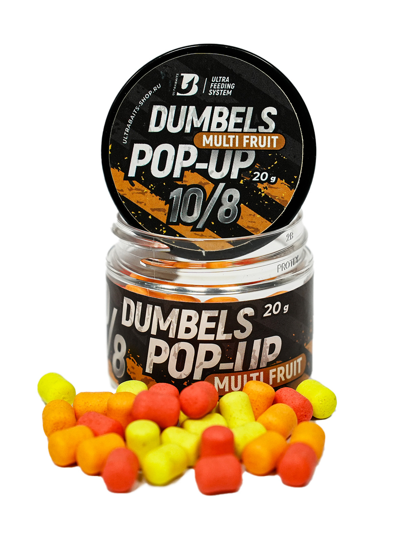 Дамбелсы насадочные плавающие ULTRABAITS Fluro Pop Ups Dumbells Multi Fruit (Мульти Фрукт)