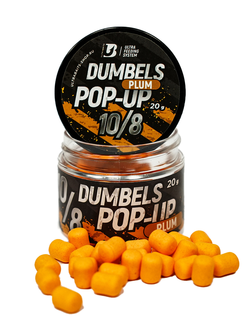 Дамбелсы насадочные плавающие ULTRABAITS Fluro Pop Ups Dumbells Plum (Слива), Диаметр: 8 х 10 мм Дамбелсы насадочные плавающие ULTRABAITS Fluro Pop Ups Dumbells Plum (Слива), Диаметр: 8 х 10 мм