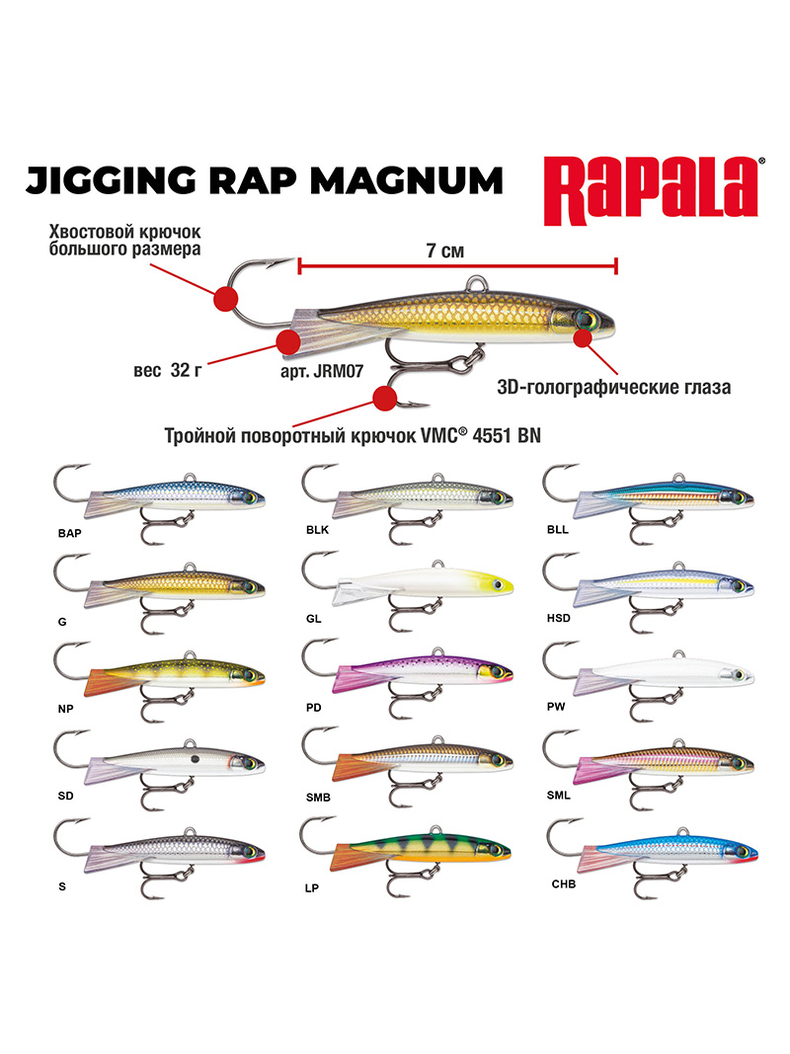 Балансир RAPALA Jigging Rap Magnum 07 /CHB Балансир RAPALA Jigging Rap Magnum 07 /CHB