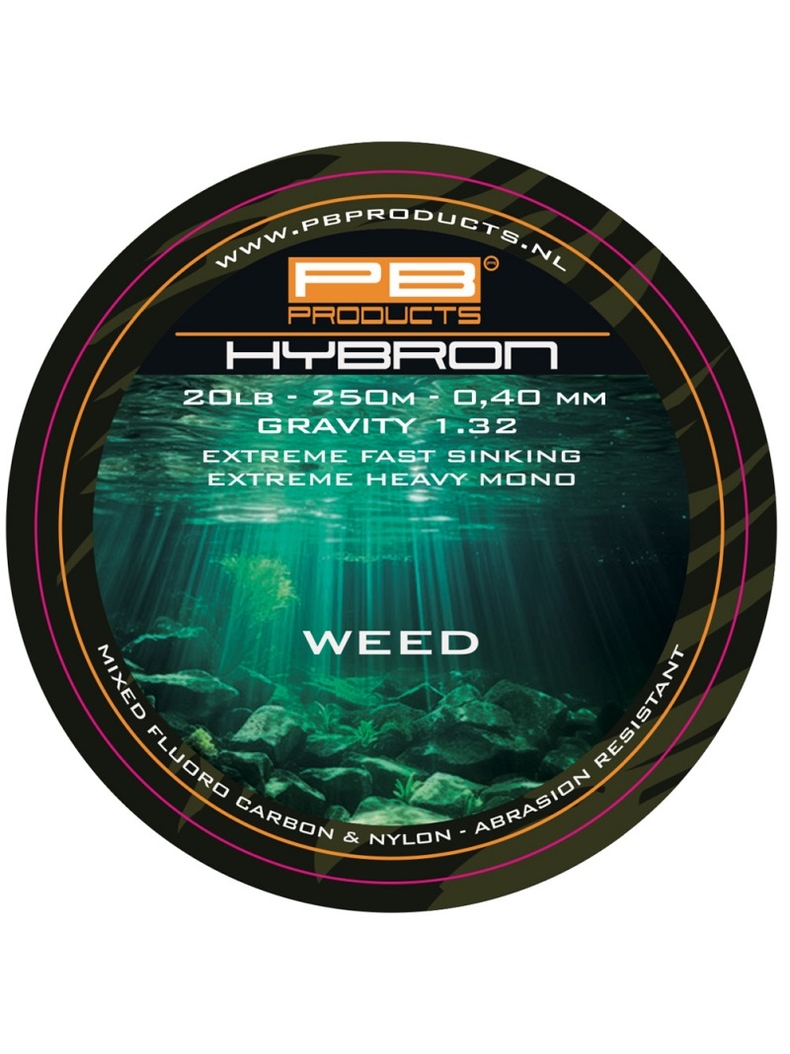 Леска гибрид моно PB PRODUCTS HYBRON - 0.40mm / 9,1kg (20lb) / 250m - Weed