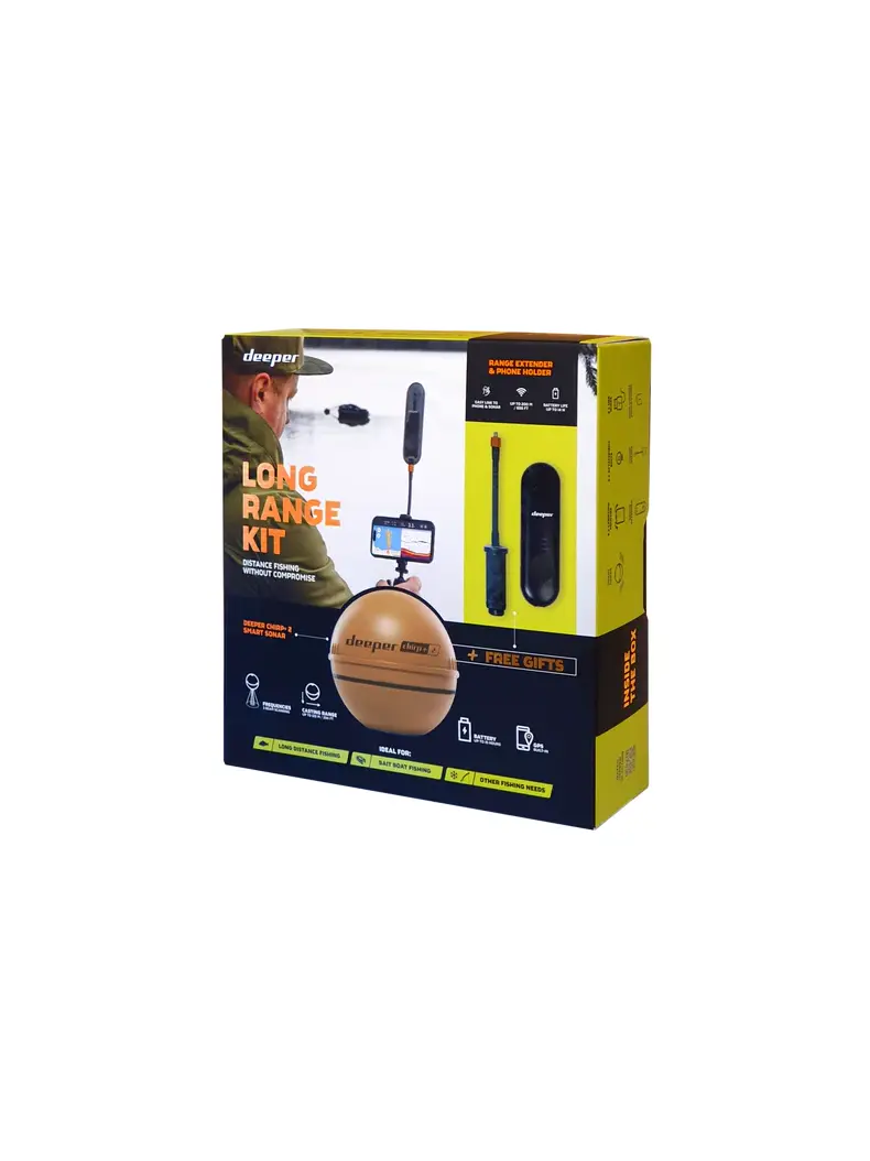 Набор Deeper Long Range Kit (эхолот Chirp+ 2.0 + усилитель связи Extender) Набор Deeper Long Range Kit (эхолот Chirp+ 2.0 + усилитель связи Extender)