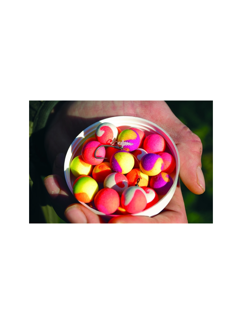 Плавающие бойлы Dynamite Baits Two Tone Fluro Banana & Krill Pop-Ups (банан и криль), Диаметр: 15 мм, изображение 2