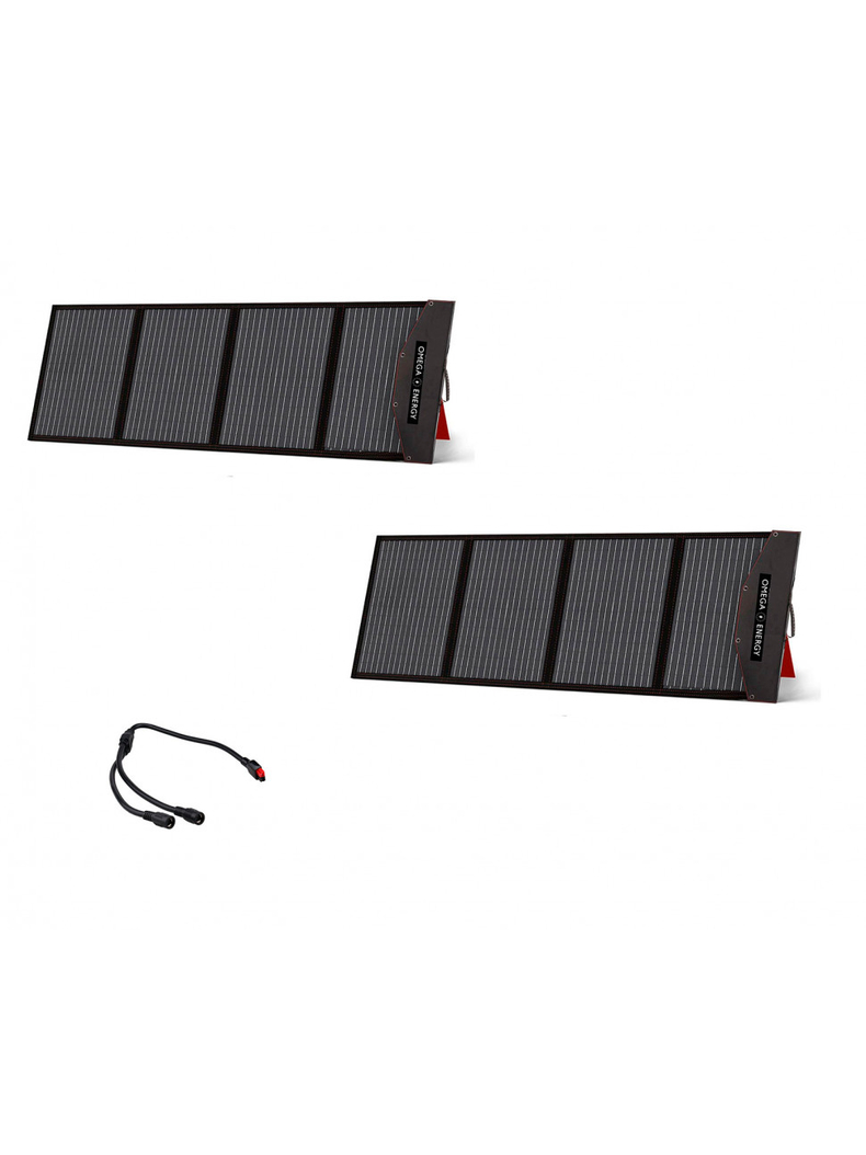 Комплект из двух солнечных батарей с соединительным кабелем OMEGA ENERGY PV240 Комплект из двух солнечных батарей с соединительным кабелем OMEGA ENERGY PV240