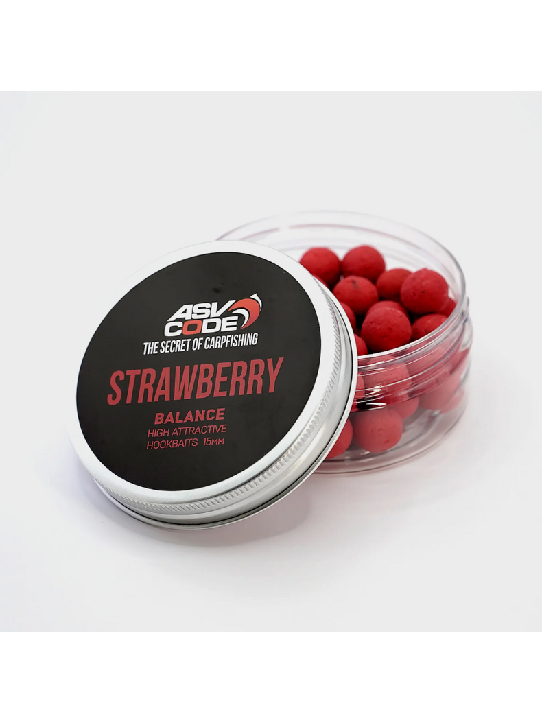Насадочные бойлы ASV CODE Balance Strawberry (Клубника) 15мм, изображение 2
