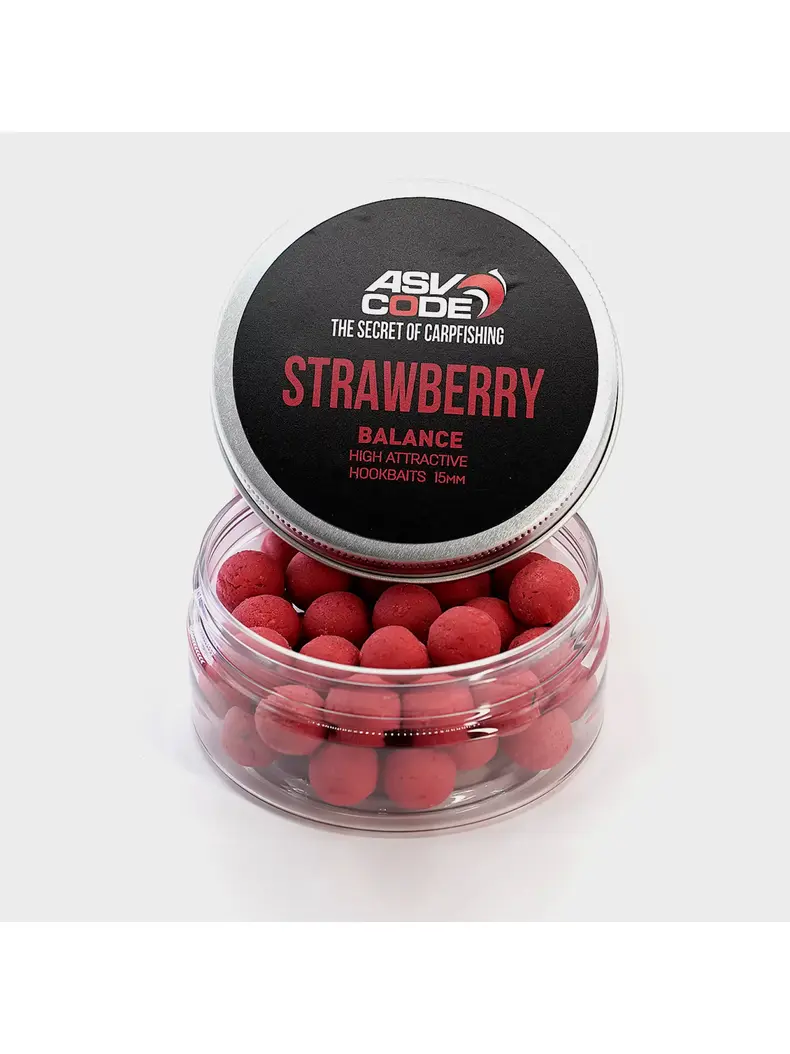 Насадочные бойлы ASV CODE Balance Strawberry (Клубника) 15мм