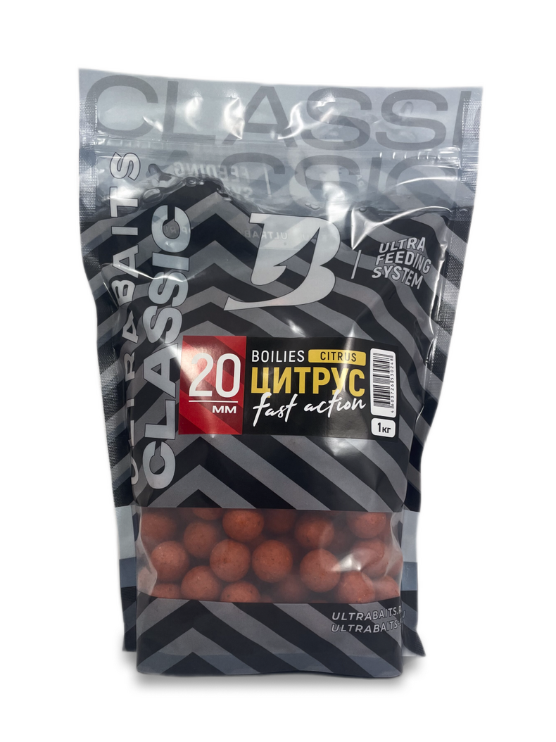 Бойлы ULTRABAITS Classic Citrus (Цитрус) 1кг Бойлы ULTRABAITS Classic Citrus (Цитрус) 1кг