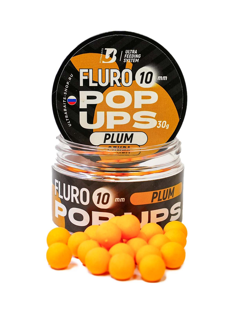 Бойлы плавающие ULTRABAITS Fluro Pop Ups Plum (Слива), Диаметр: 10 мм Бойлы плавающие ULTRABAITS Fluro Pop Ups Plum (Слива), Диаметр: 10 мм