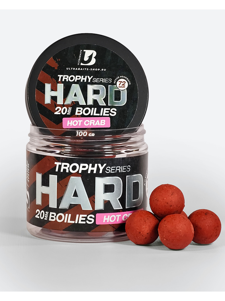 Бойлы насадочные тонущие ULTRABAITS HARD TROPHY Hot Crab (Краб) 20 мм Бойлы насадочные тонущие ULTRABAITS HARD TROPHY Hot Crab (Краб) 20 мм