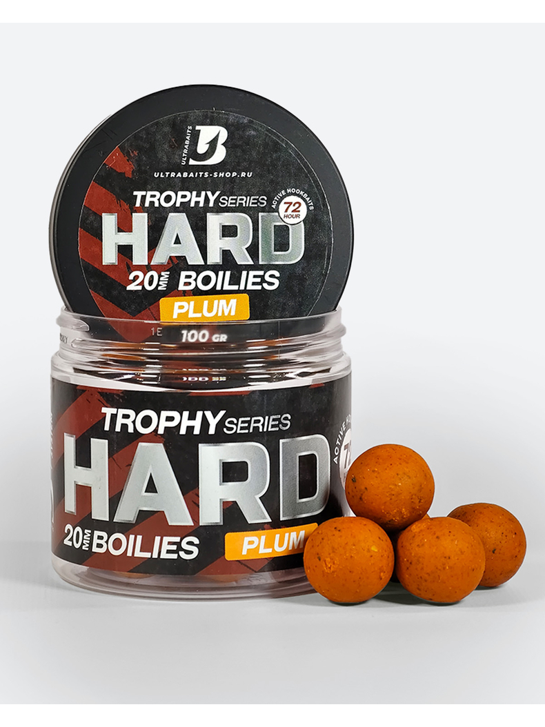 Бойлы насадочные тонущие ULTRABAITS HARD TROPHY Plum (Слива) 20 мм