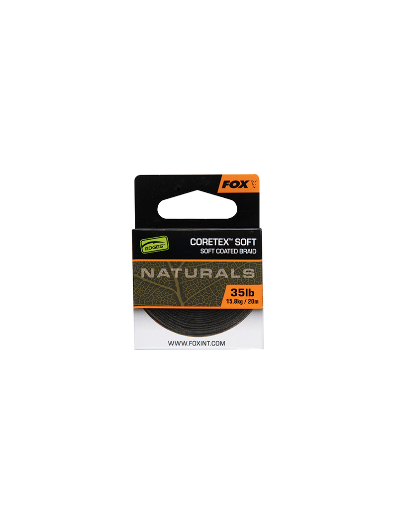 Мягкий поводковый материал в оплетке FOX Naturals Coretex Soft EDGES, Разрывная нагрузка: 35.00 lb, изображение 3