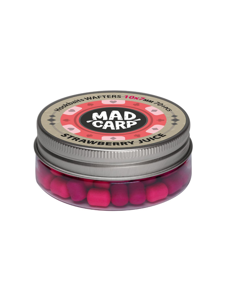 Вафтерсы Mad Carp Baits STRAWBERRY JUICE (Клубничный Сок) Wafters, Диаметр: 10 х 7 мм