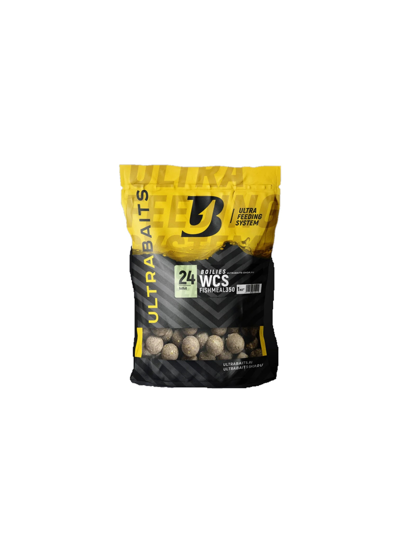 Бойлы ULTRABAITS FISHMEAL 350 WCS (Wild Carp Special) 1кг, Диаметр: 24 мм