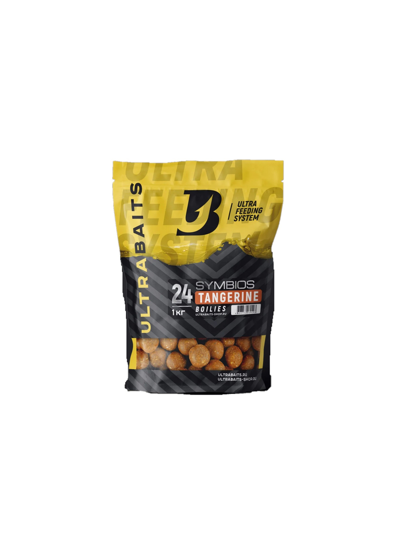 Бойлы прикормочные ULTRABAITS SYMBIOS TANGERINE (Мандарин) 1кг, Диаметр: 24 мм