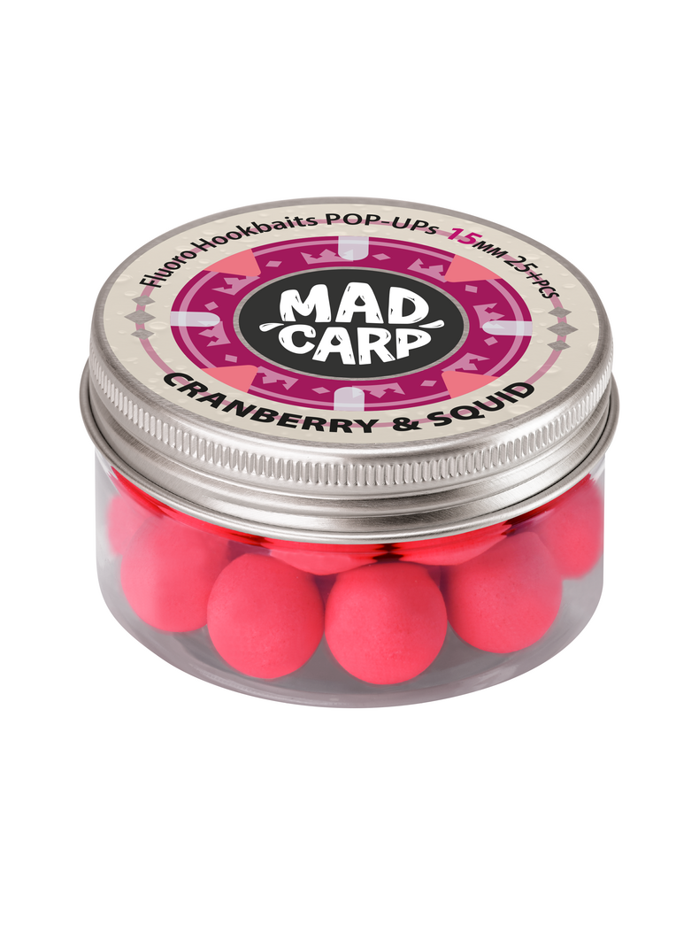 Бойлы плавающие Mad Carp Baits CRANBERRY SQUID (Клюква и Кальмар), Диаметр: 15 мм