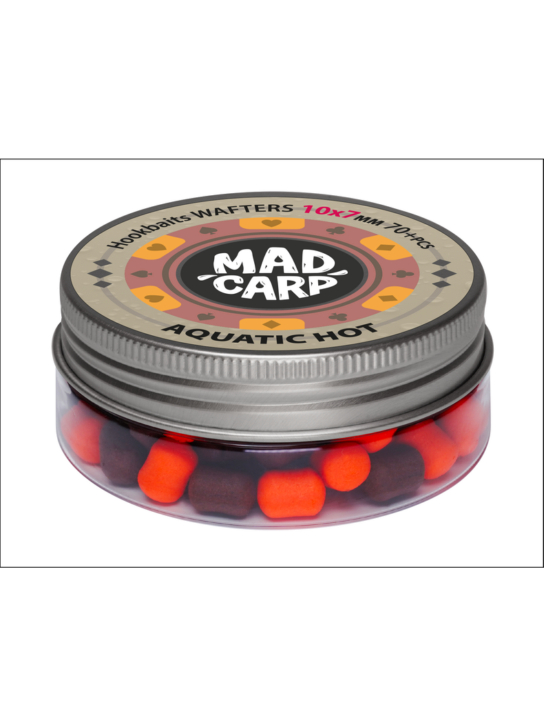 Вафтерсы Mad Carp Baits AQUATIC HOT (Акватик и Специи) Wafters, Диаметр: 10 х 7 мм