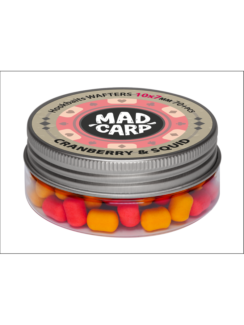 Вафтерсы Mad Carp Baits CRANBERRY SQUID (Клюква и Кальмар) Wafters, Диаметр: 10 х 7 мм