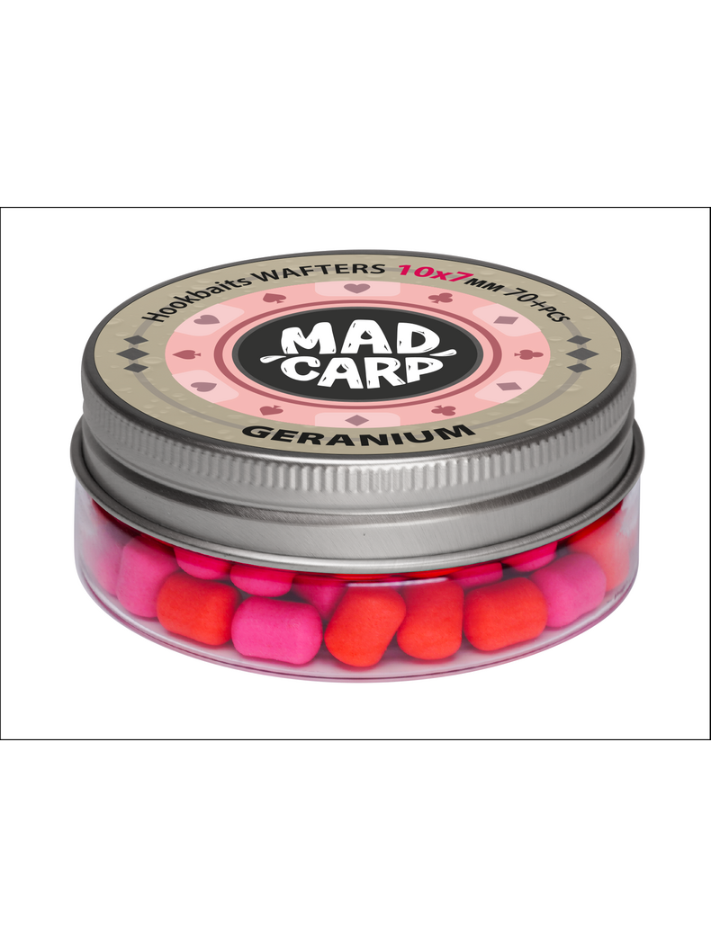Вафтерсы Mad Carp Baits GERANIUM (Герань) Wafters, Диаметр: 10 х 7 мм