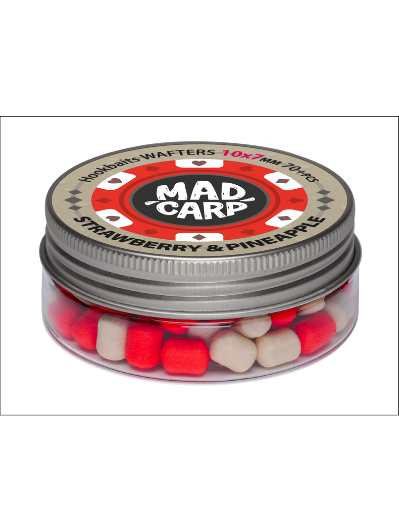 Вафтерсы Mad Carp Baits STRAWBERRY & PINNEAPPLE (Клубника и Ананас) Wafters, Диаметр: 10 х 7 мм