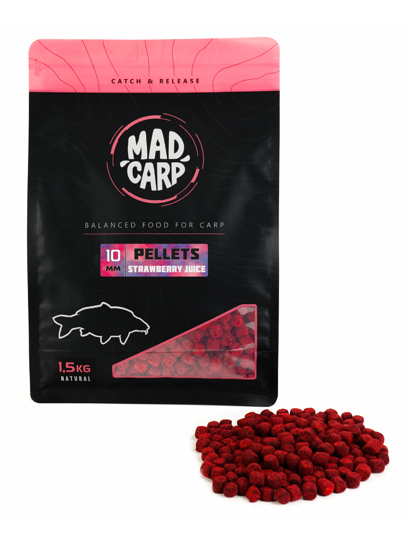 Пеллетс MAD CARP Baits STRAWBERRY JUlCE (Клубника), Диаметр: 10 мм
