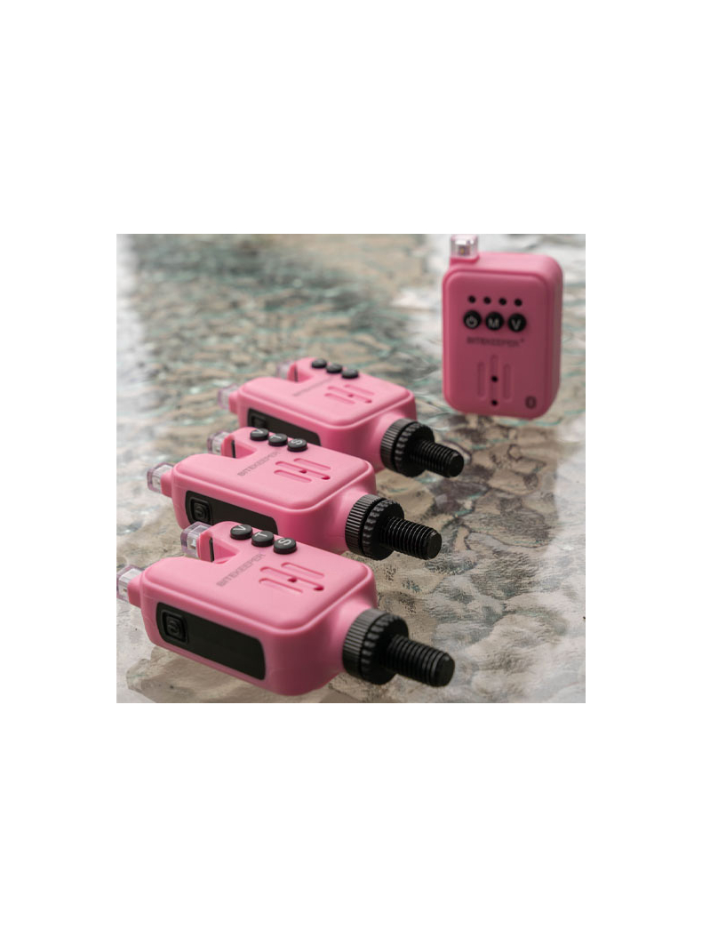 Набор электронных сигнализаторов поклевки RIPPTON BITEKEEPER Pro Smart Bite Alarm Set с приложением для смартфона (розовый), Набор : 3 + 1