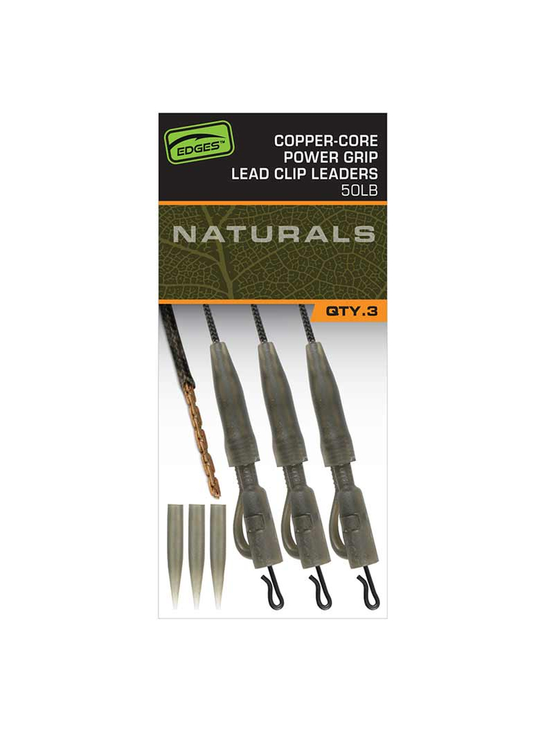 Готовые оснастки с безопасной клипсой FOX Naturals Copper-Core Power Grip Lead Clip Leaders