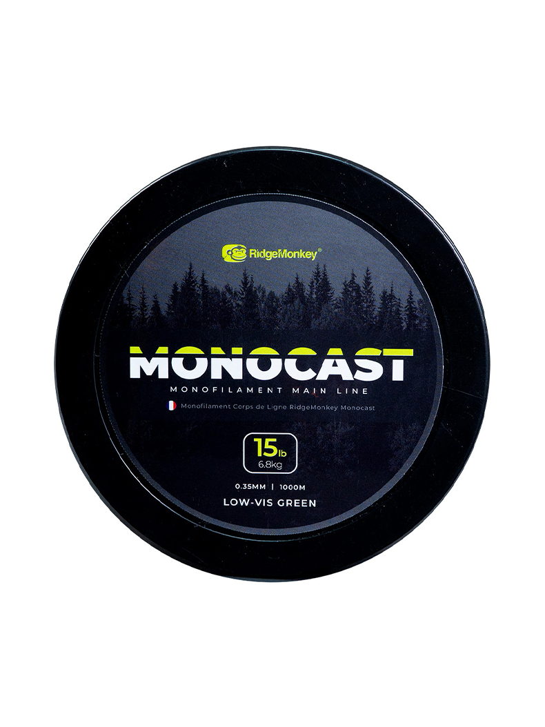 Леска RidgeMonkey MonoCast Monofilament Fishing Mainline 0.35mm 15lb/6.8kg 1000m, изображение 2