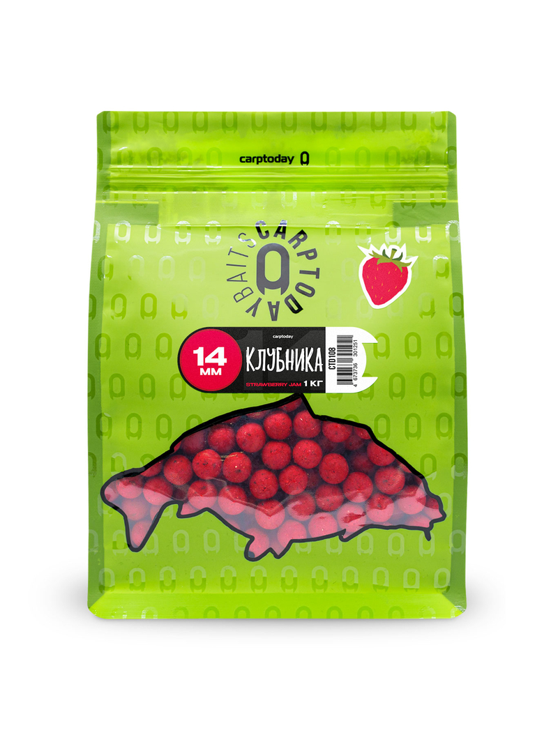 Бойлы Carptoday Baits Strawberry (Клубника) 1кг 14 мм, Диаметр: 14 мм, Вкус: Клубника Бойлы Carptoday Baits Strawberry (Клубника) 1кг 14 мм, Диаметр: 14 мм, Вкус: Клубника