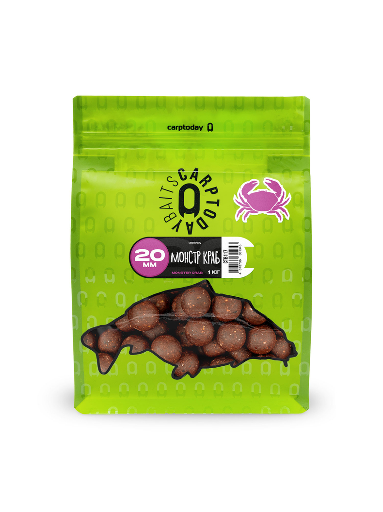 Бойлы Carptoday Baits Monster Crab (Монстр Краб) 1кг 20 мм, Диаметр: 20 мм, Вкус: Монстр Краб