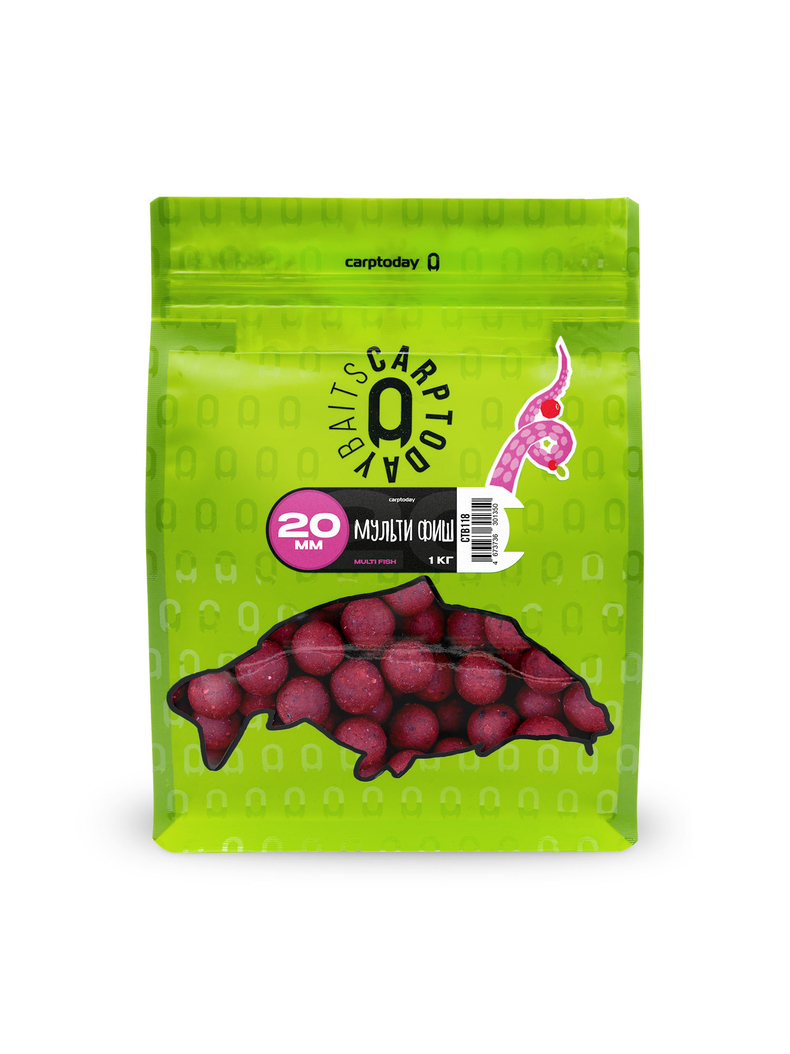 Бойлы Carptoday Baits Multi Fish (Мульти Фиш) 1кг 20 мм, Диаметр: 20 мм, Вкус: Мульти Фиш