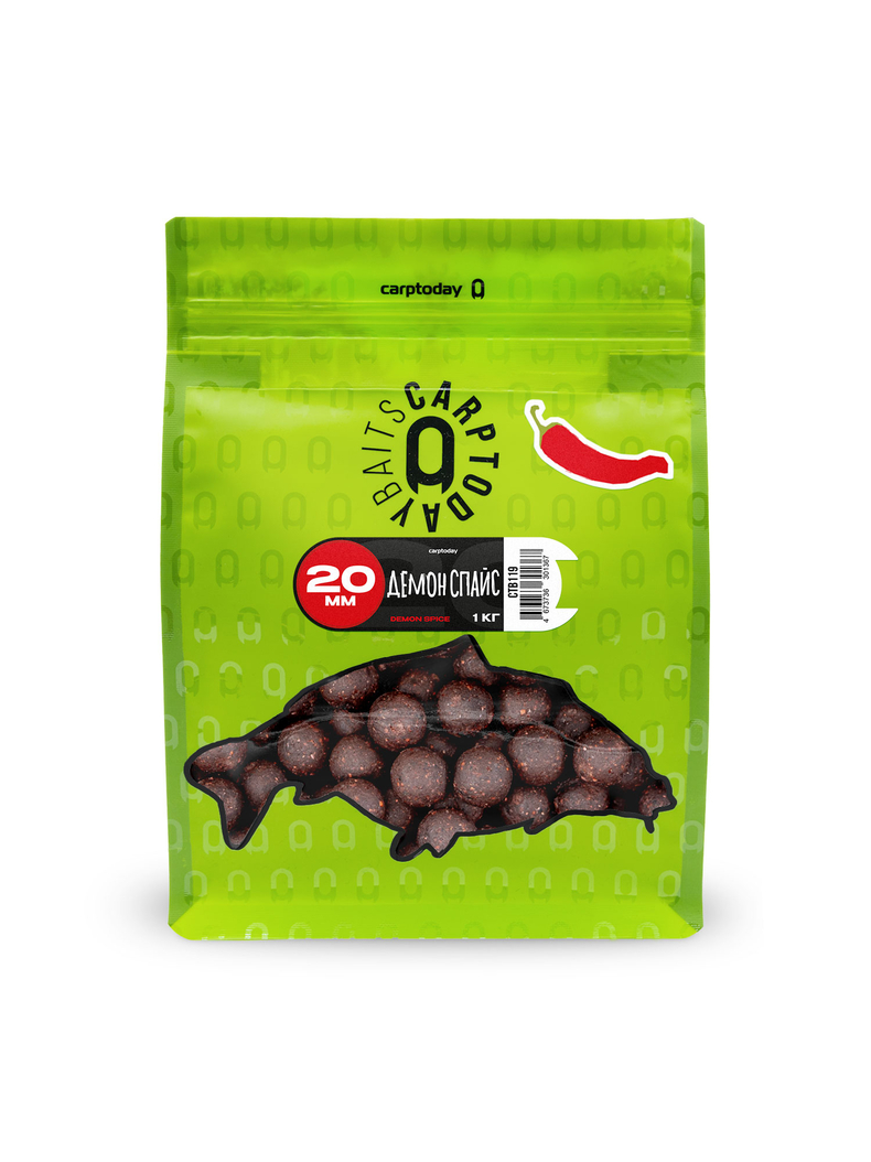 Бойлы Carptoday Baits Demon Spice (Острые Специи) 1кг 20 мм, Диаметр: 20 мм, Вкус: Острые Специи