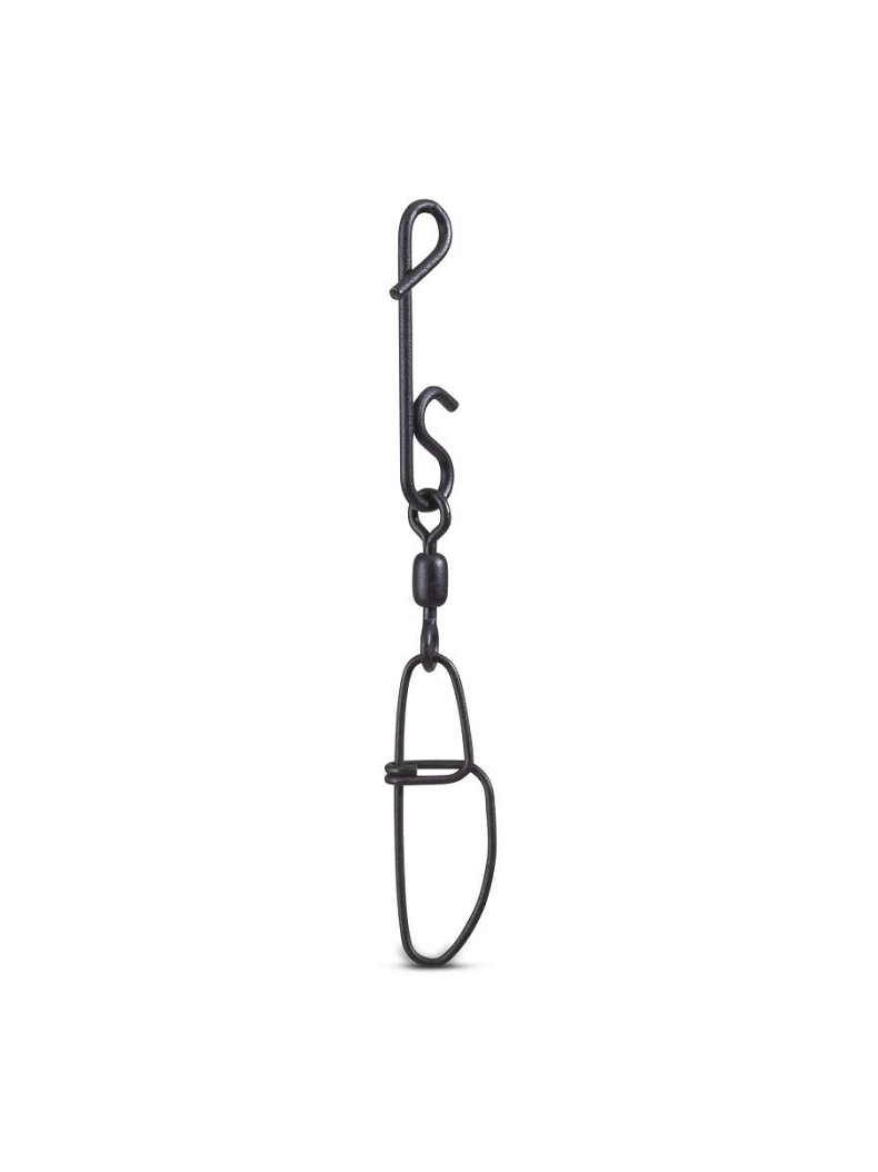 Безузловая застежка с вертлюгом и карабином AQUANTIC® Not a Knot Crosslock Swivel - №2 / 80kg / 70mm - 6шт.