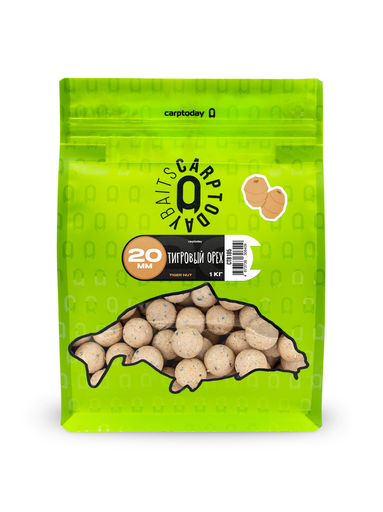 Бойлы Carptoday Baits Tiger Nut (Тигровый Орех) 1кг 20 мм, Диаметр: 20 мм, Вкус: Тигровый Орех