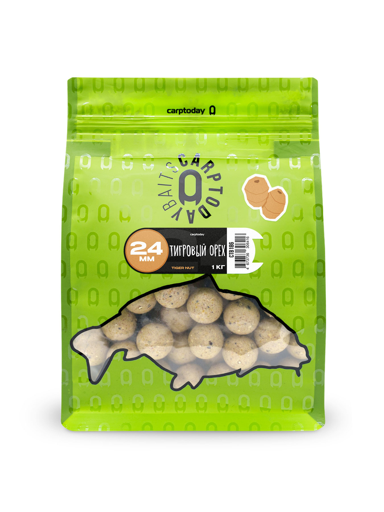 Бойлы Carptoday Baits Tiger Nut (Тигровый Орех) 1кг 24 мм, Диаметр: 24 мм, Вкус: Тигровый Орех